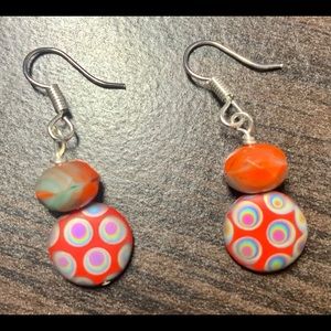 Gorgeous Red Glass Beads and Silver Ear Wires Earrings Handcrafted